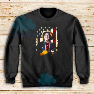 Willie Nelson With American Flag Sweatshirt