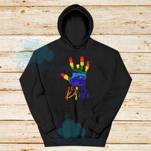 Be Nice and Pride Hand Logo Hoodie Pride Graphic S-3XL