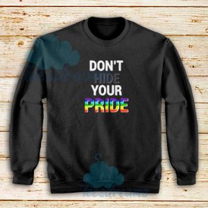 Dont Hide Your Pride LGBT Sweatshirt Rainbow S-3XL