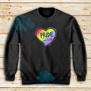 Gay Pride Love Is Love Sweatshirt Rainbow S-3XL