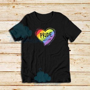 Gay Pride Love Is Love T-Shirt Rainbow S-3XL