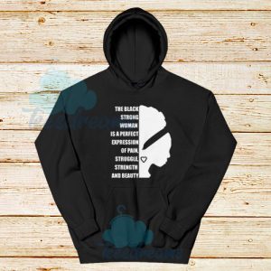 Black Strong Woman Hoodie African American Tee Size S - 3XL