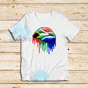 Dripping Lips Flag T-Shirt African American Tee Size S - 3XL