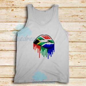 Dripping Lips Flag Tank Top African American Tee Size S - 2XL