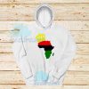 The African Flag Continent Hoodie Black Power Tee Size S - 3XL