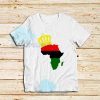 The African Flag Continent T-Shirt Black Power Tee Size S - 3XL