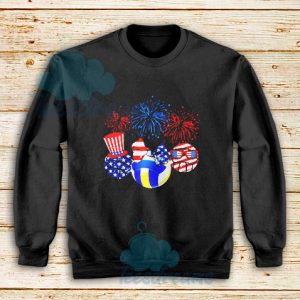 Volleyball American Flag Sweatshirt For Unisex - teesdreams.com