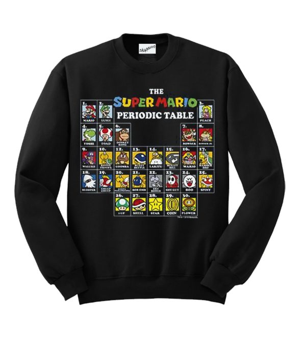 Super Mario Periodic Table Of Characters Sweatshirt